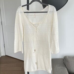 Free People Cream Knit Dress (Medium)